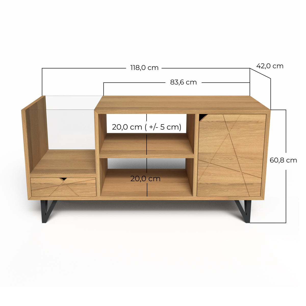 dimension meuble tv 120 cm en bois massif lille