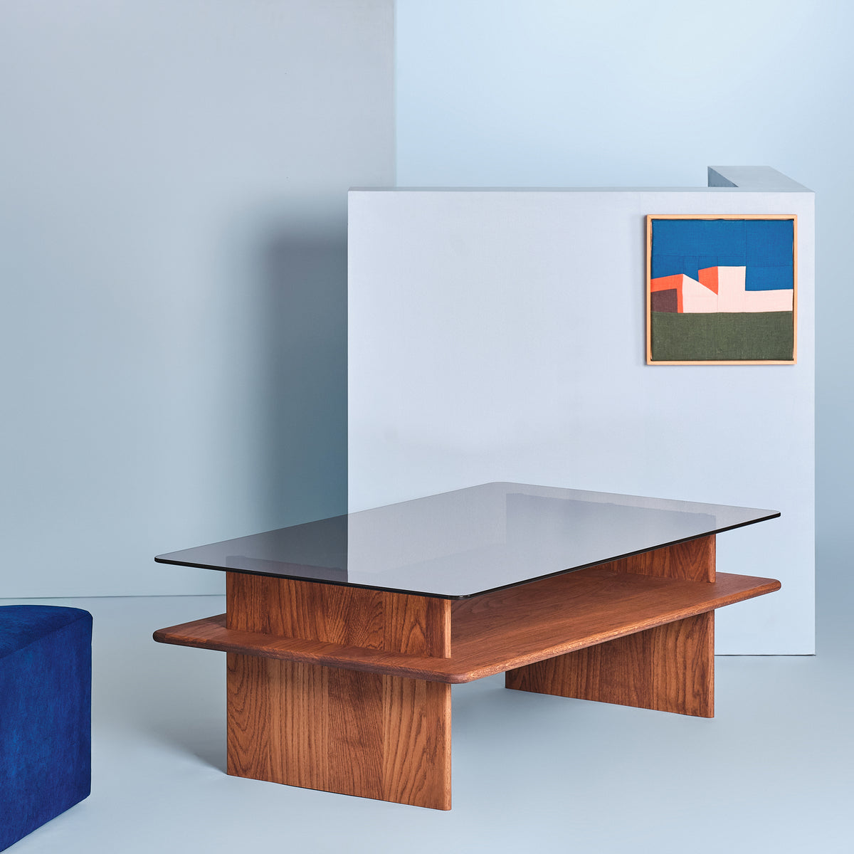 Table basse Mid-Century en chêne massif – design inspiré des années 50, fabrication artisanale française