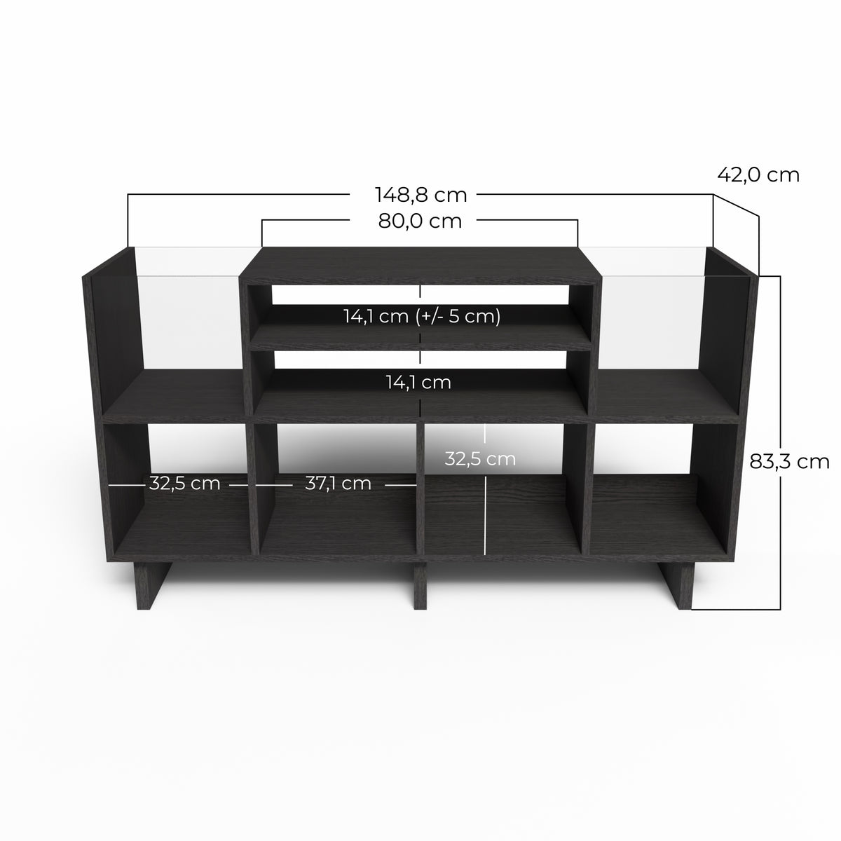 dimension meuble vinyle en bois noir kopo creation