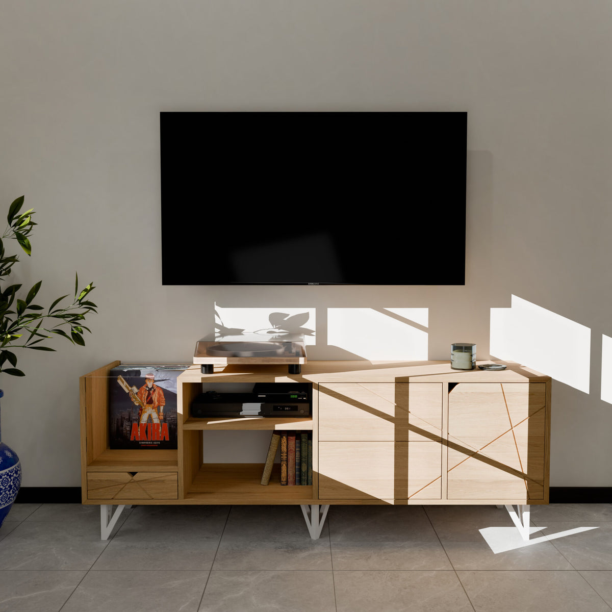 Meuble TV / Vinyle Bois – 160 Cm
