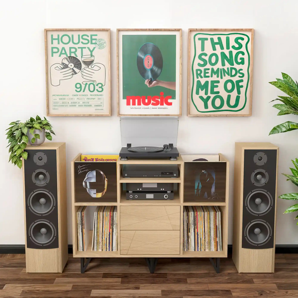 Meuble CD et vinyle 120 cm sue mesure haut de gamme