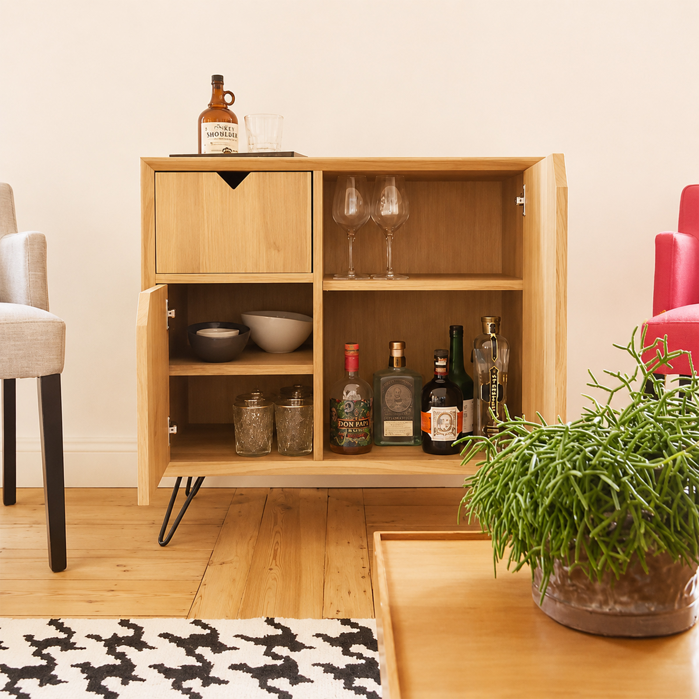 Buffet_aile-davion_bar_bois_salon_kopo_creation meuble bar salon en bois sur mesure