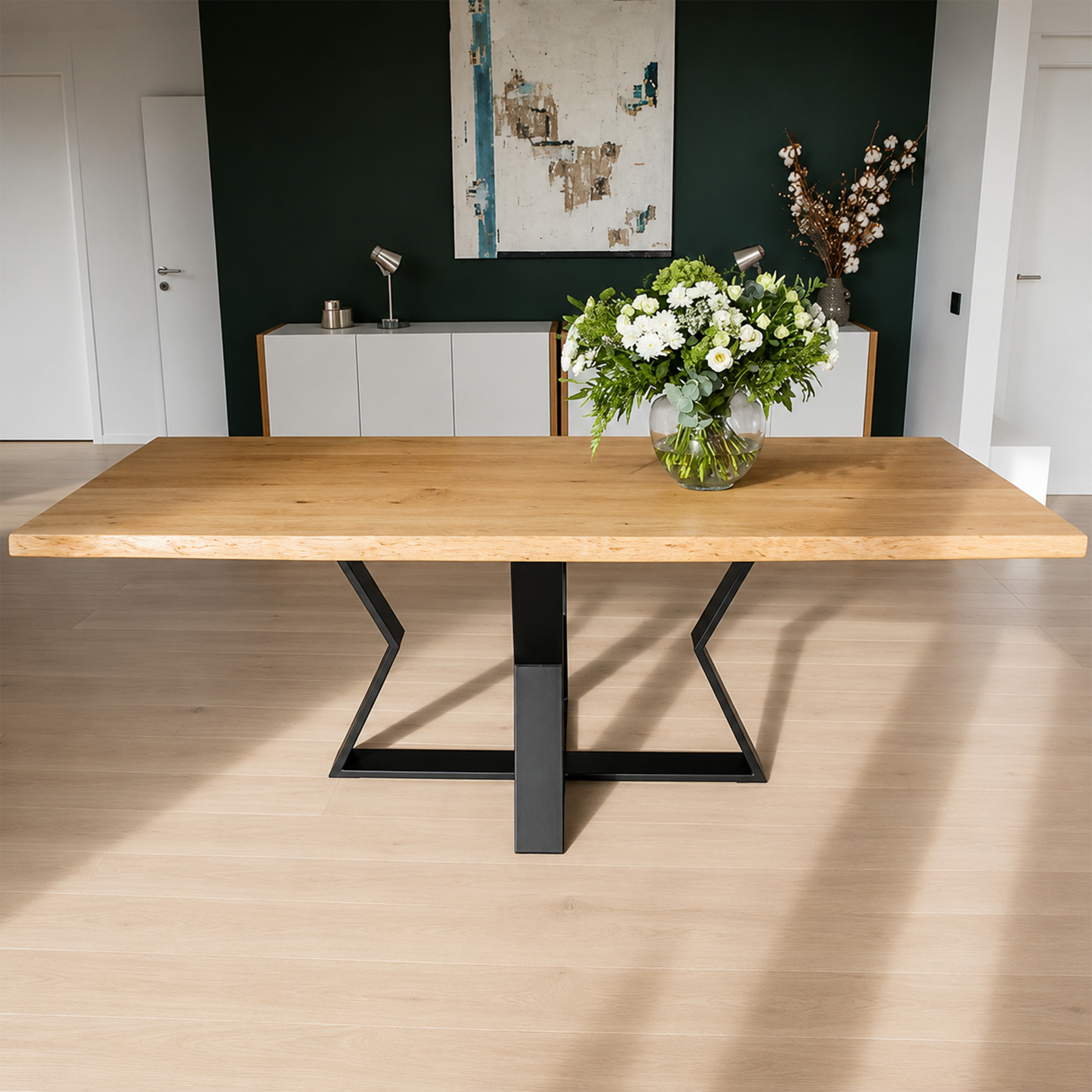 Table_bois_et_metal_8_personnes_kopo_cretaion table live edge pied central noir