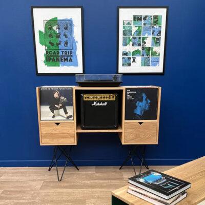 Support de Disque Vinyle, Rangement Disques Vinyles, en Bois Massif avec  Support en Acrylique Transparent, Design Haut… : acheter des objets  Beatles, Lennon, McCartney, Starr et Harrison