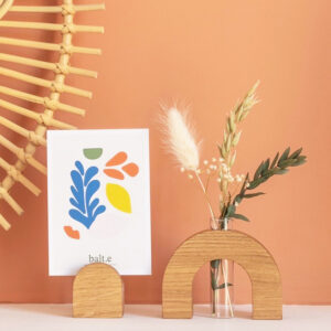 Soliflore et porte photo en bois pour décoration – concept store