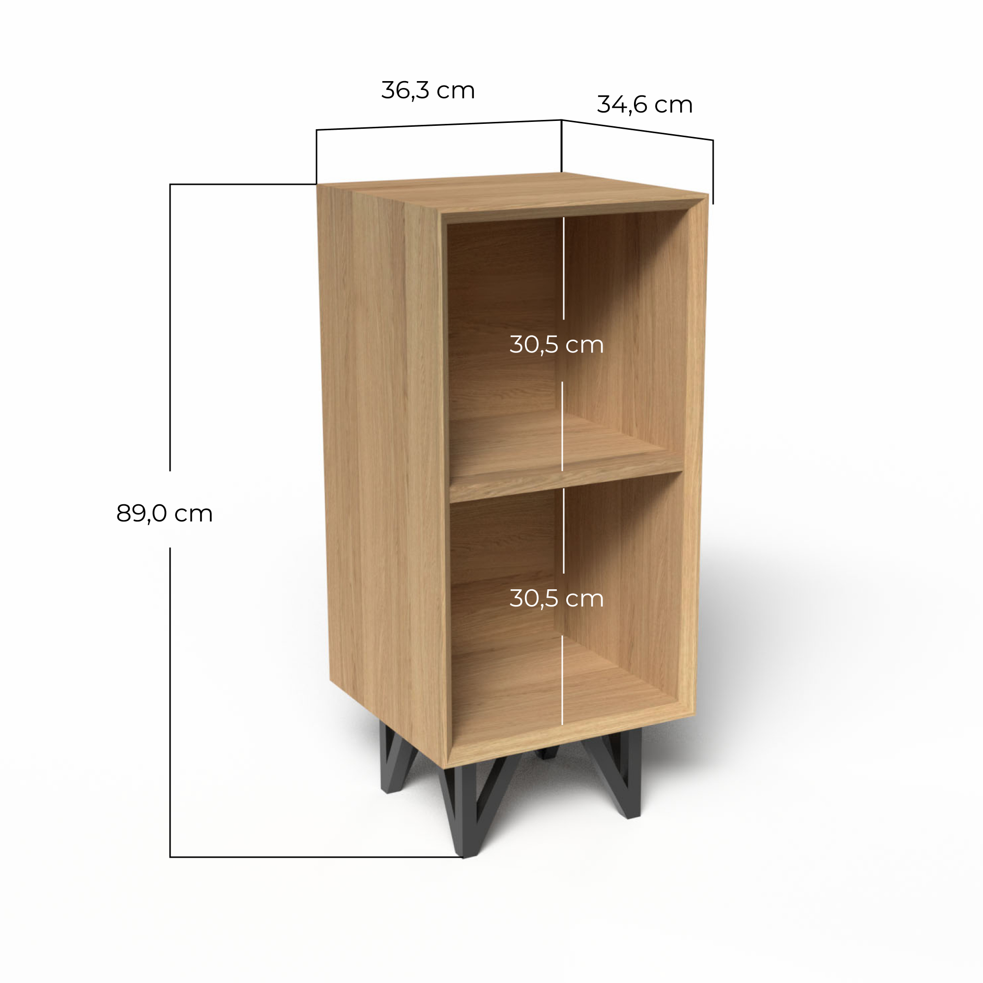 dimension_meuble_ragement_bureau_bois_chene_massif_kopo_creation dimensions colonne de rangement pour bureau en chêne massif