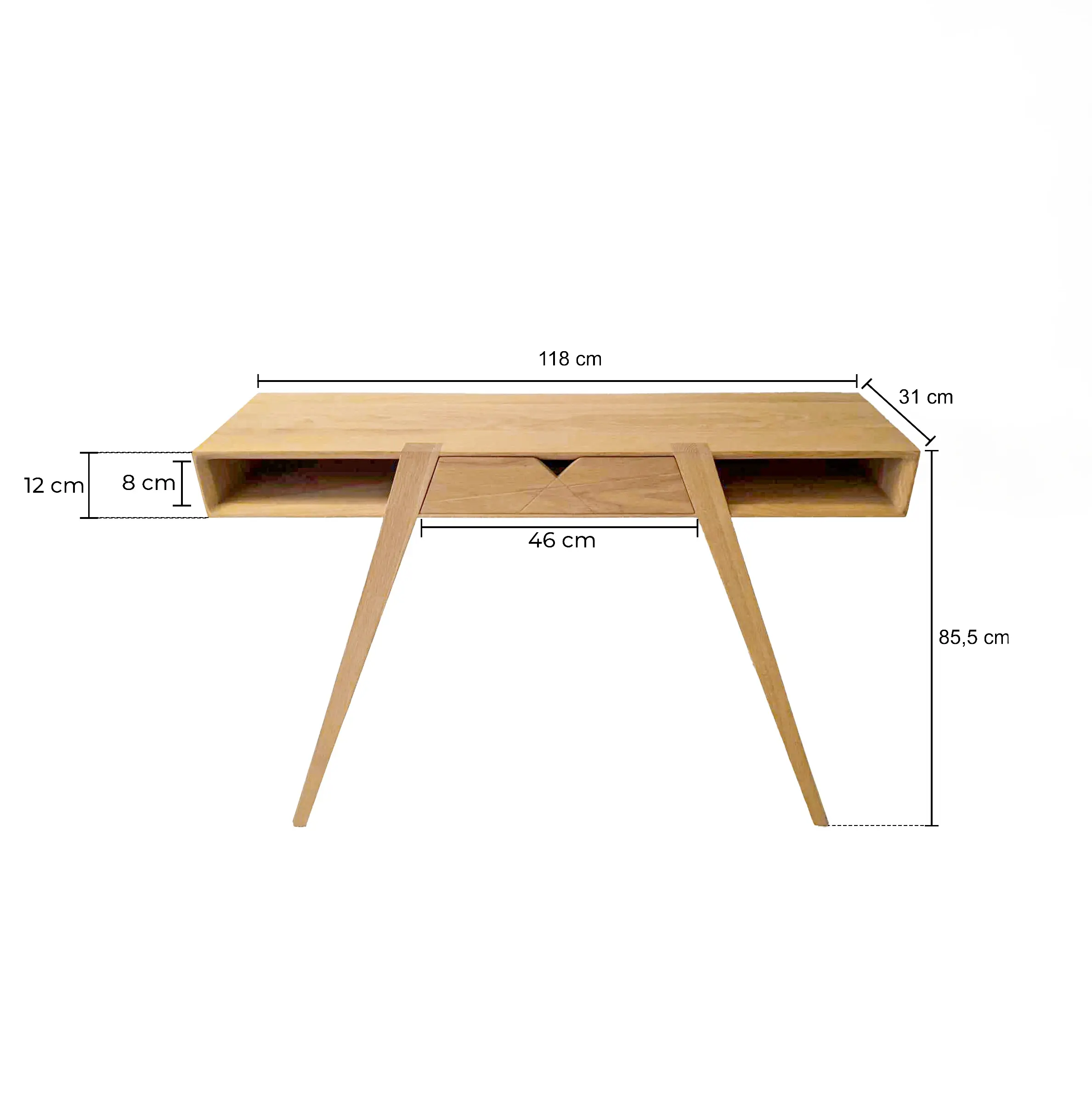 dimension console d'entrée en bois clair