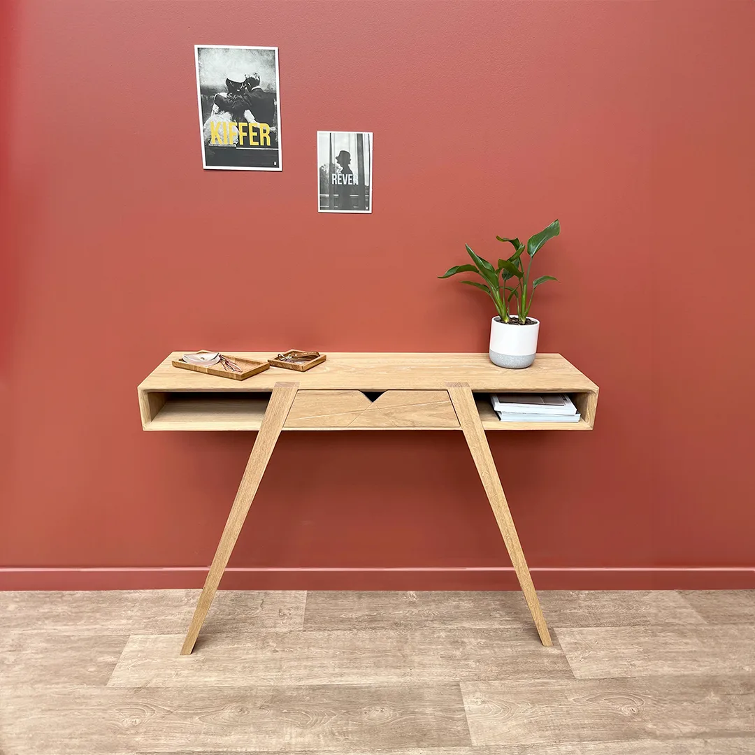 console d'entrée en bois design et sur mesure