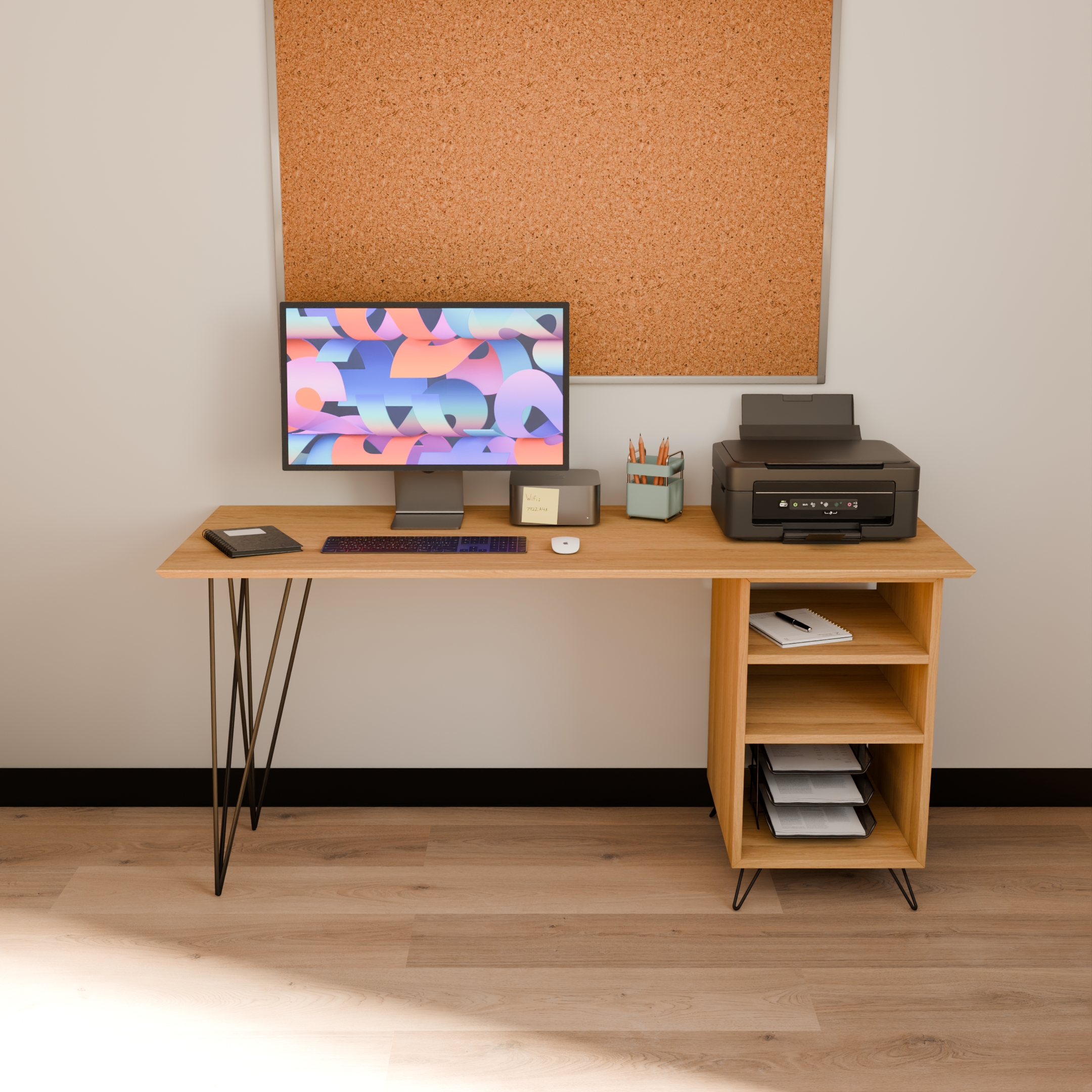 Bureau en chêne massif design – 160 cm