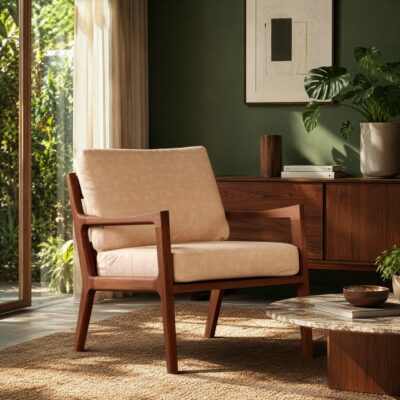 fauteuil foncé style année 60