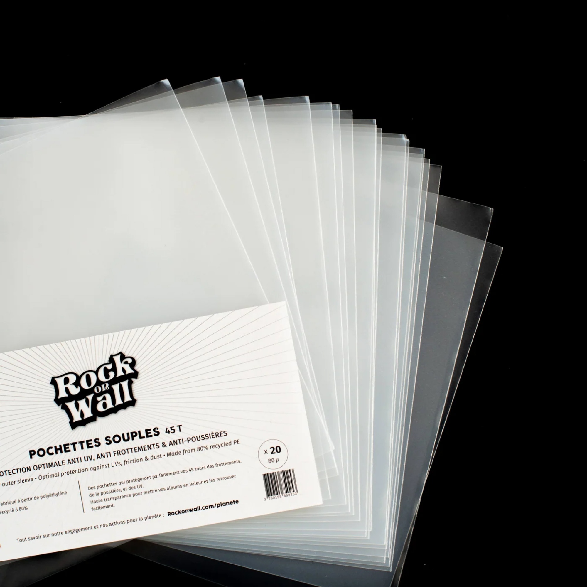 lot_pochettes_protection_vinyles_45t Pochette transparente de protection pour vinyle 45 tours