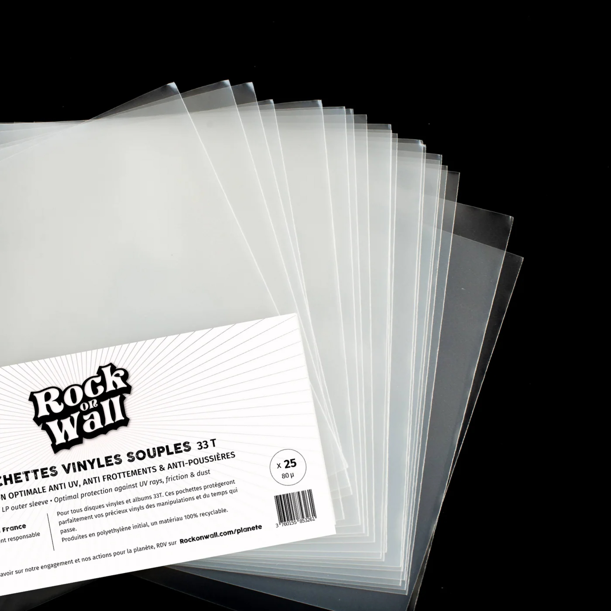 Pochettes protection Vinyle 33T – Lot de 25, 50 ou 100
